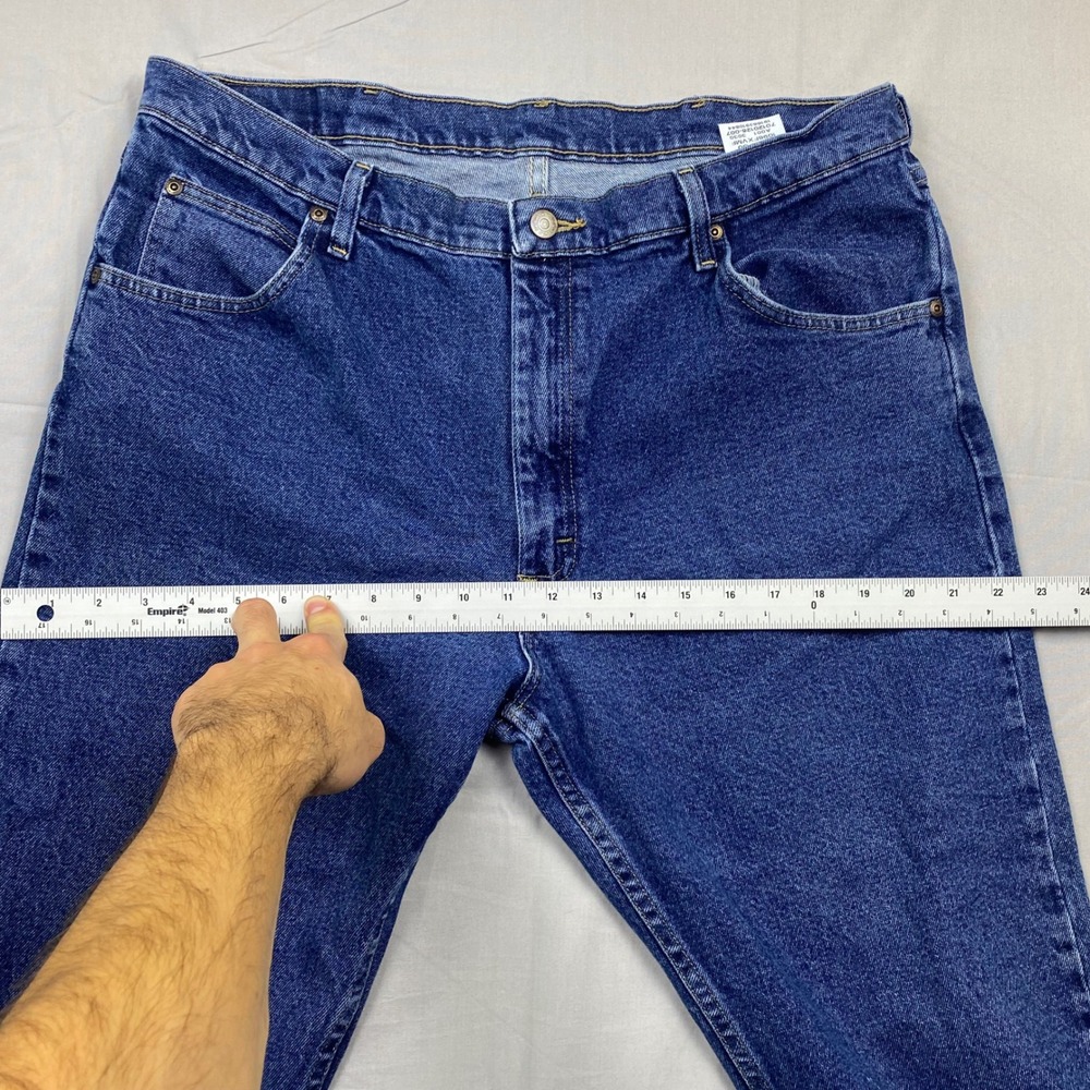 Wrangler Mens Straight Leg Jeans Blue Denim Workwear Rugged Work Tough 38x30 - Picture 15 of 16
